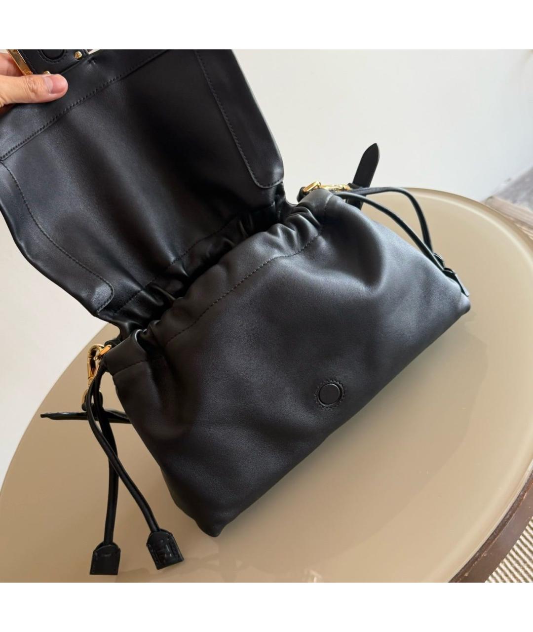 FENDI Черная кожаная сумка через плечо, фото 5