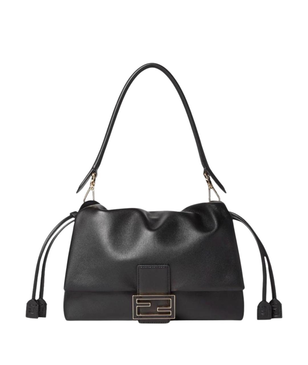FENDI Черная кожаная сумка через плечо, фото 1
