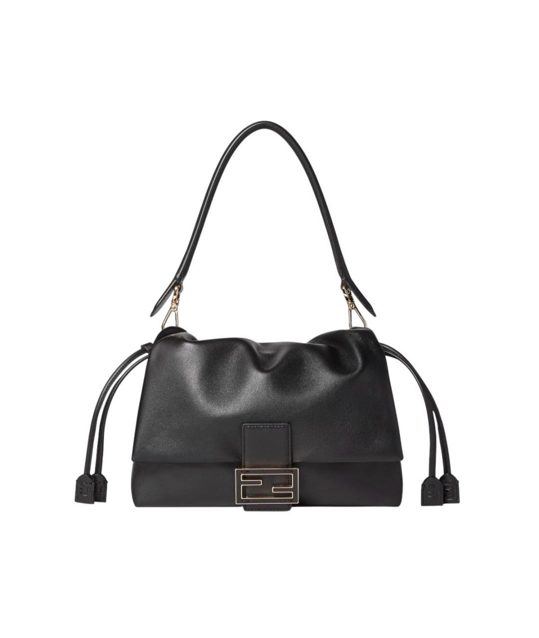 FENDI Черная кожаная сумка через плечо, фото 7