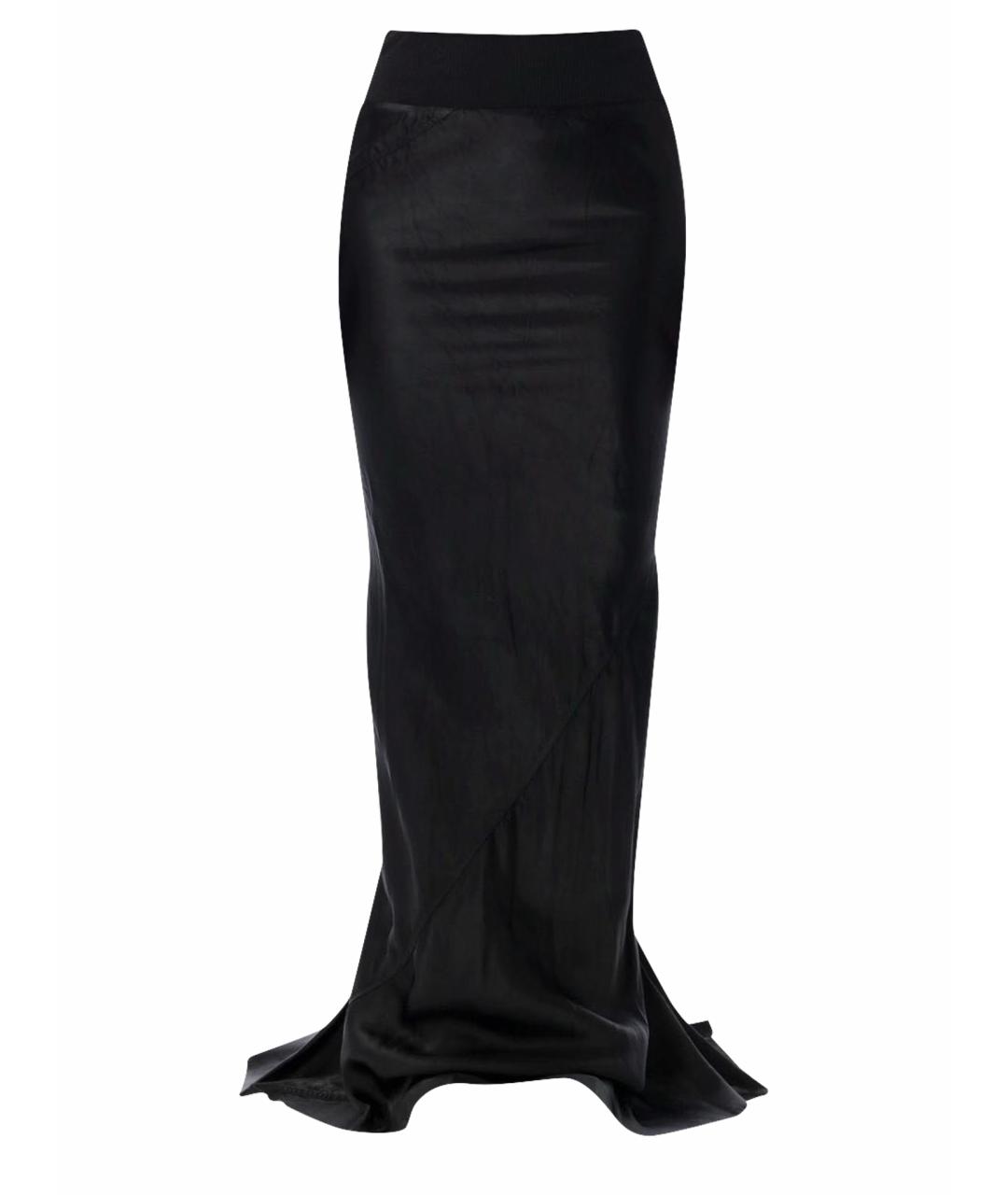 RICK OWENS Черная вискозная юбка макси, фото 1