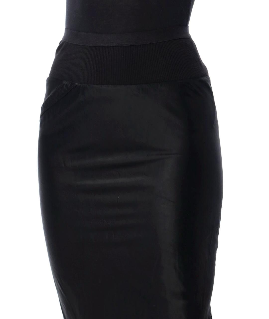 RICK OWENS Черная вискозная юбка макси, фото 3