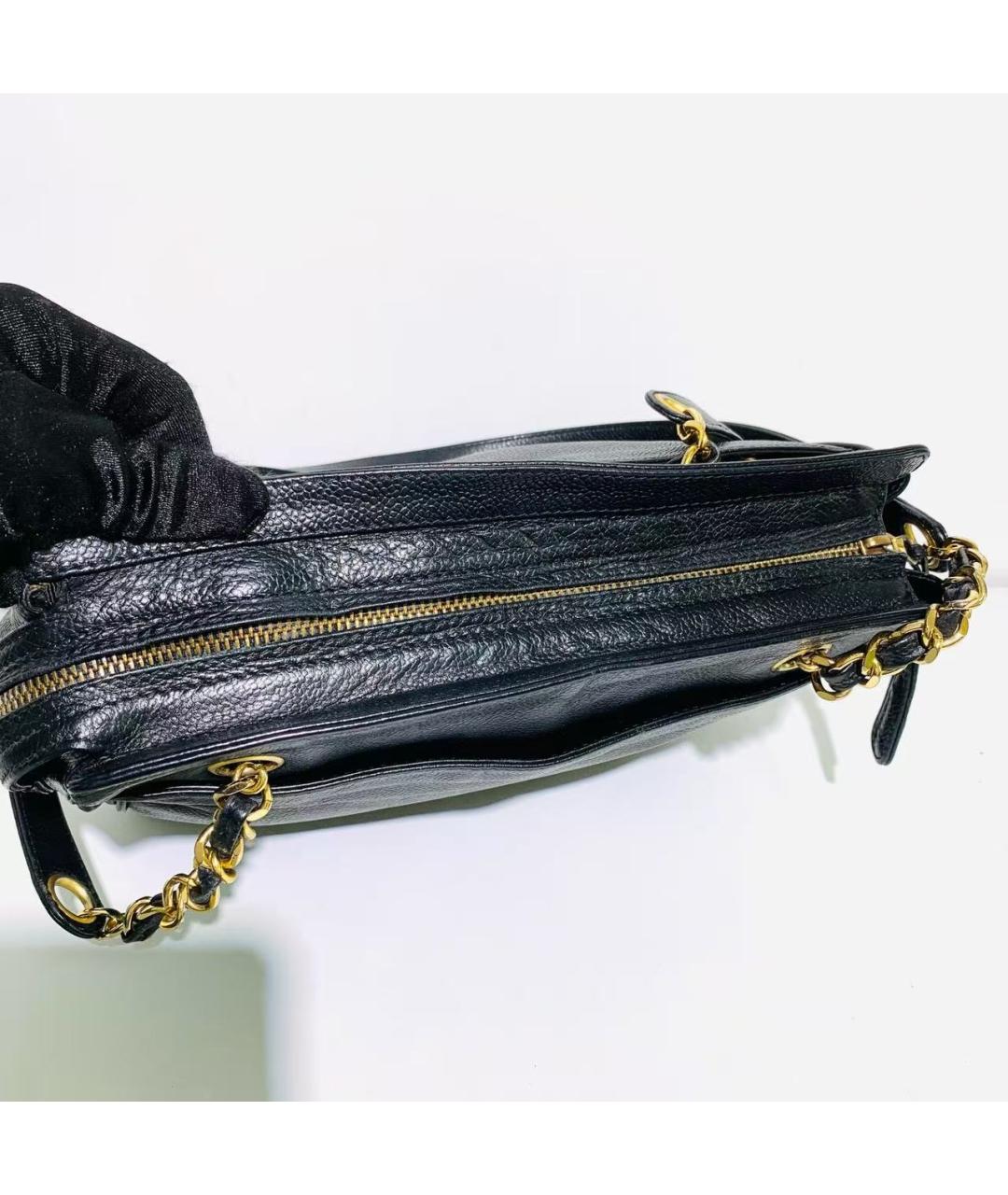 CHANEL Черная кожаная сумка через плечо, фото 5