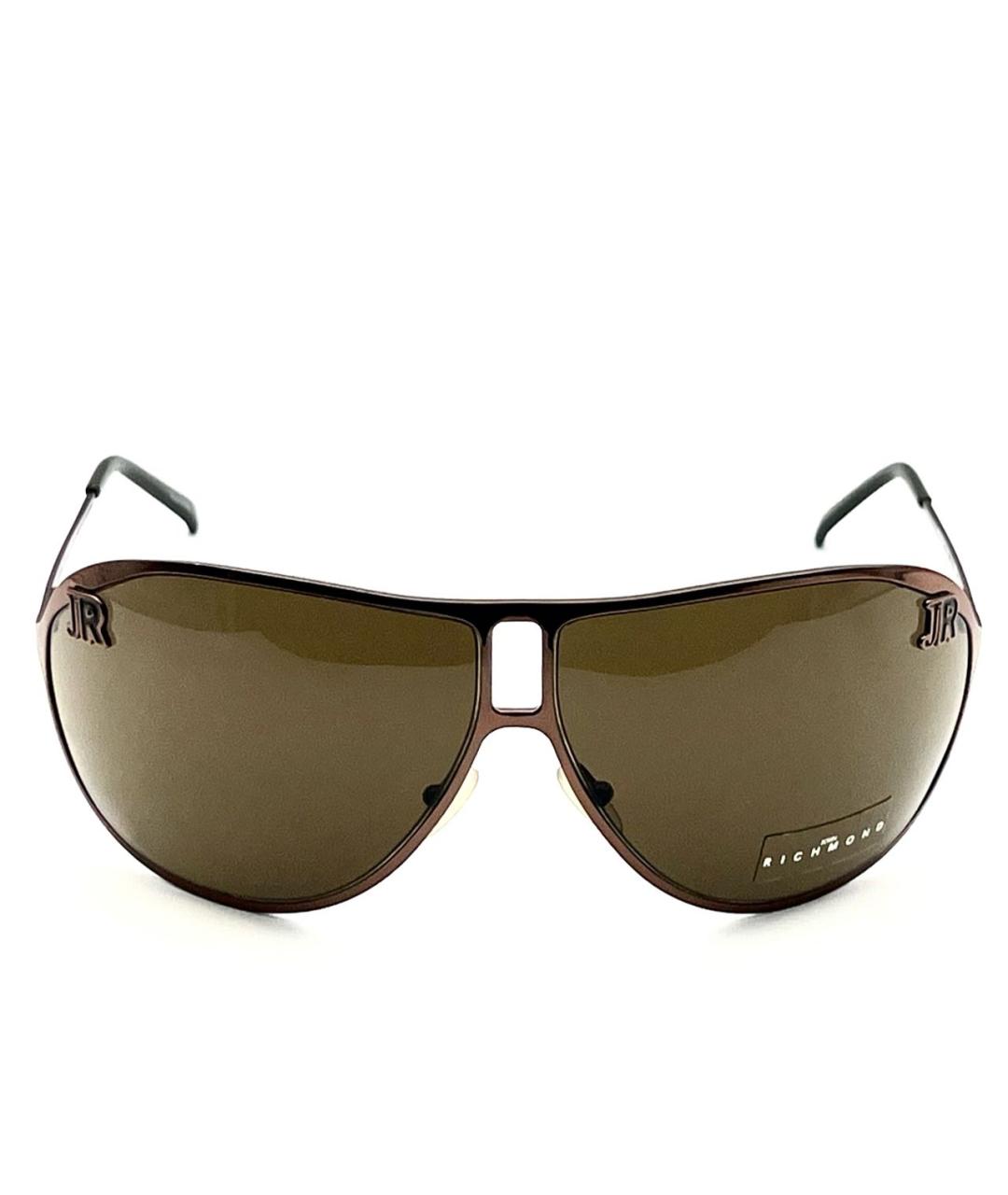 JOHN RICHMOND Коричневые металлические солнцезащитные очки, фото 9