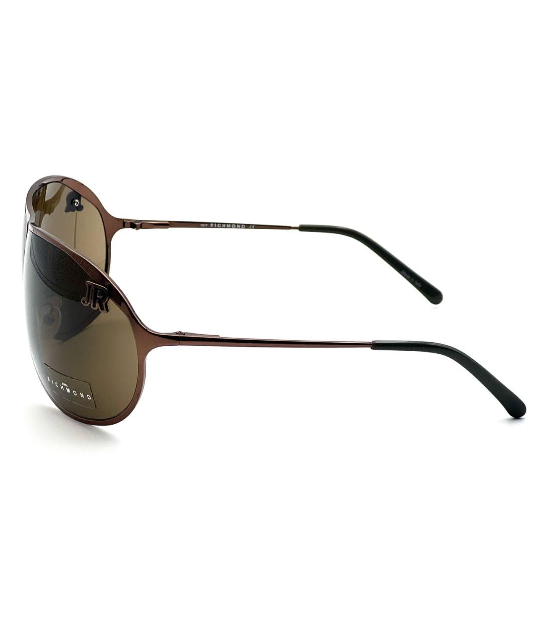 JOHN RICHMOND Коричневые металлические солнцезащитные очки, фото 8