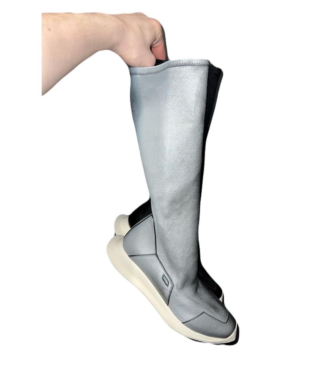 RICK OWENS Кожаные высокие кроссовки / кеды, фото 5