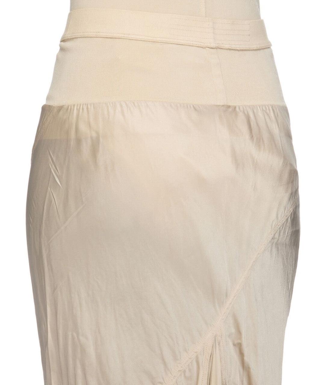 RICK OWENS Бежевая вискозная юбка миди, фото 4