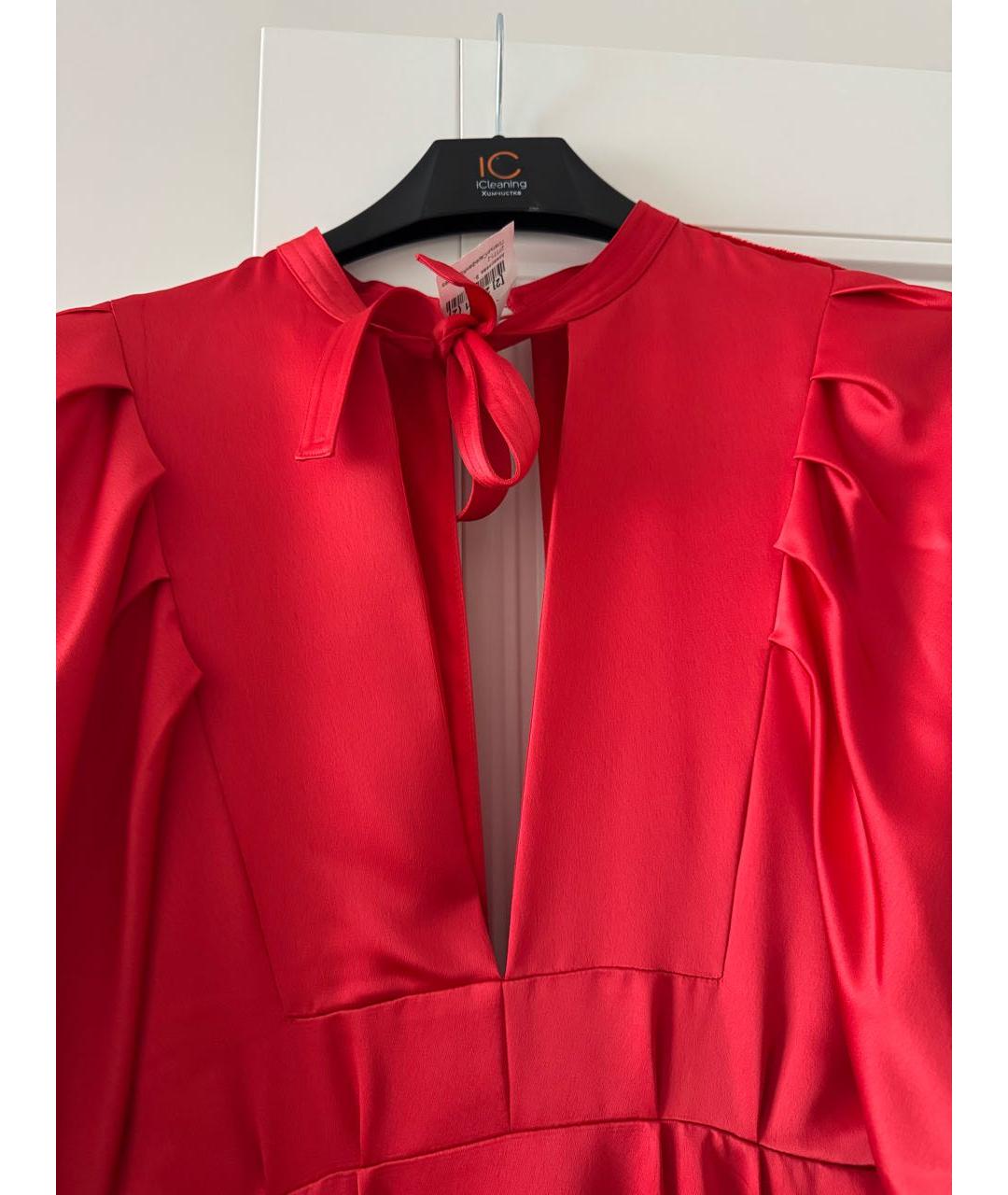 SELF-PORTRAIT Красное атласное вечернее платье, фото 5