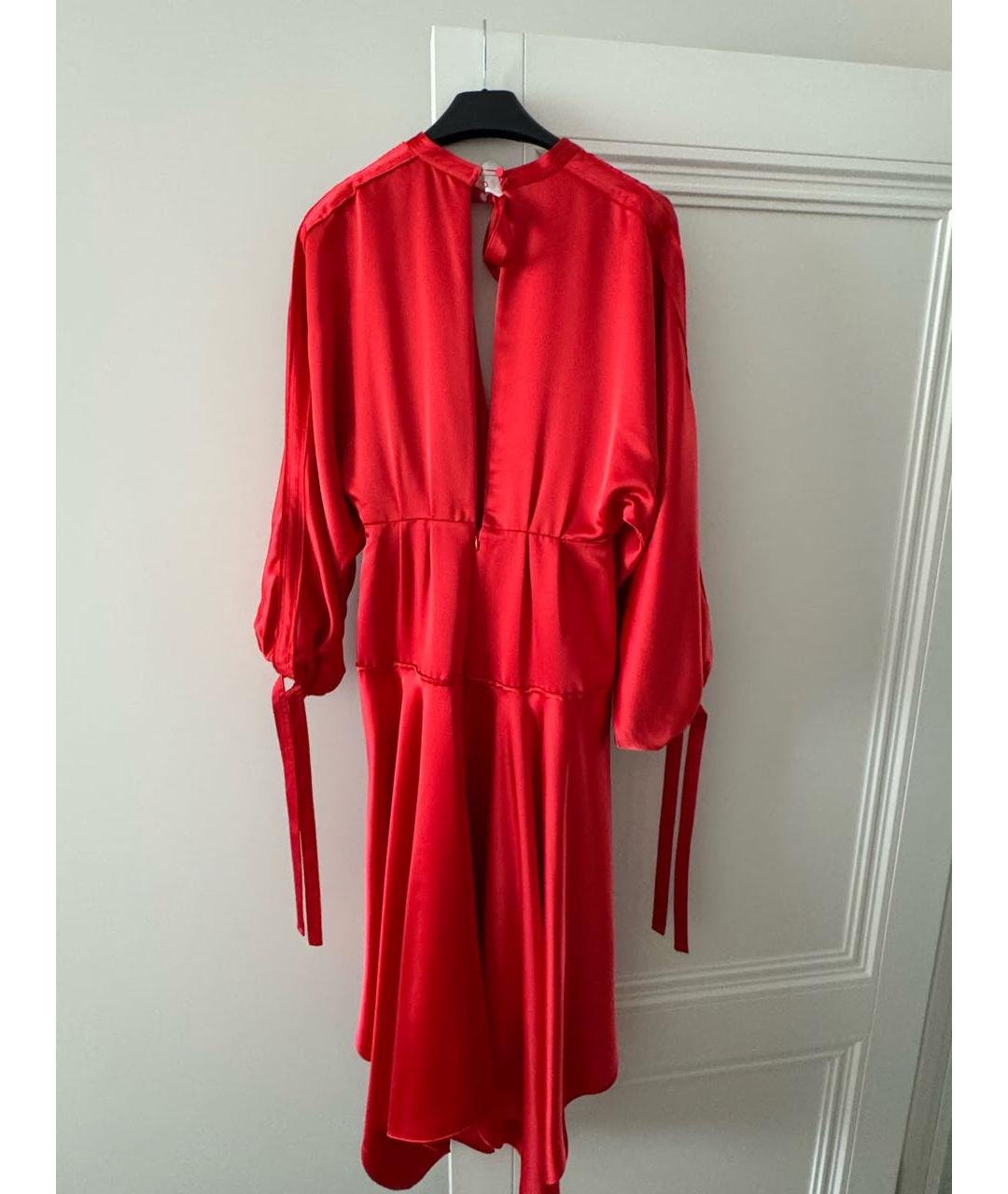 SELF-PORTRAIT Красное атласное вечернее платье, фото 2