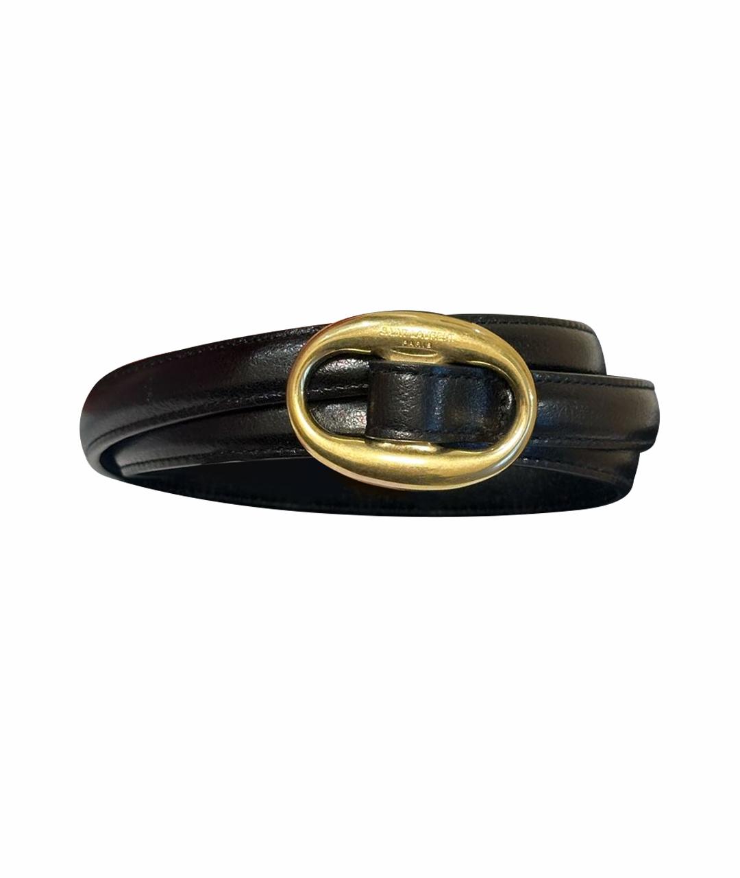 SAINT LAURENT Черный кожаный ремень, фото 1