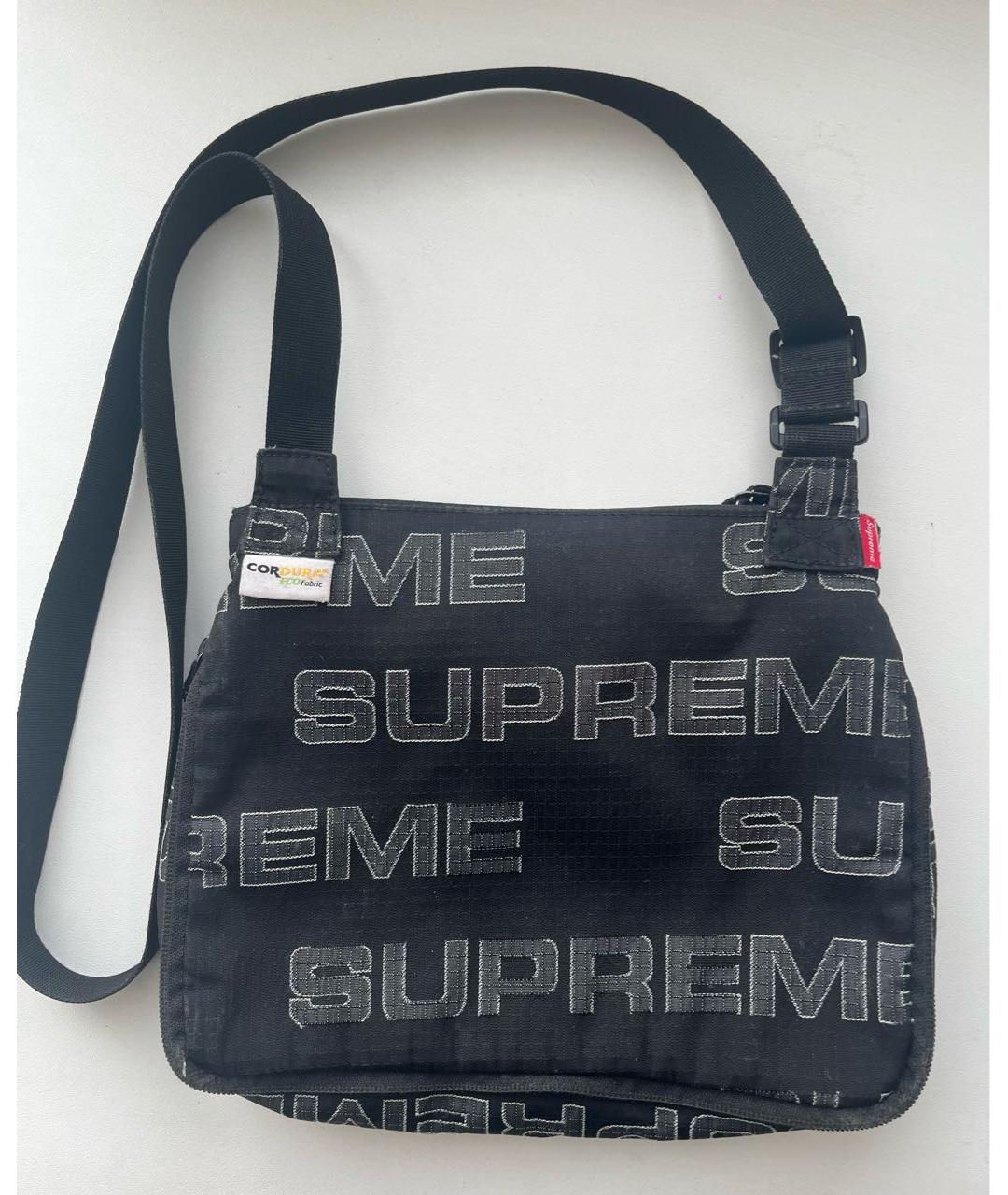 SUPREME Черная сумка на плечо, фото 2