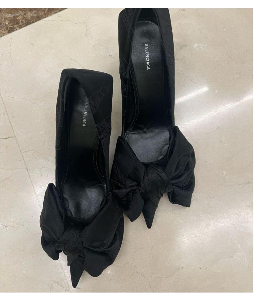 BALENCIAGA Черные текстильные туфли, фото 3