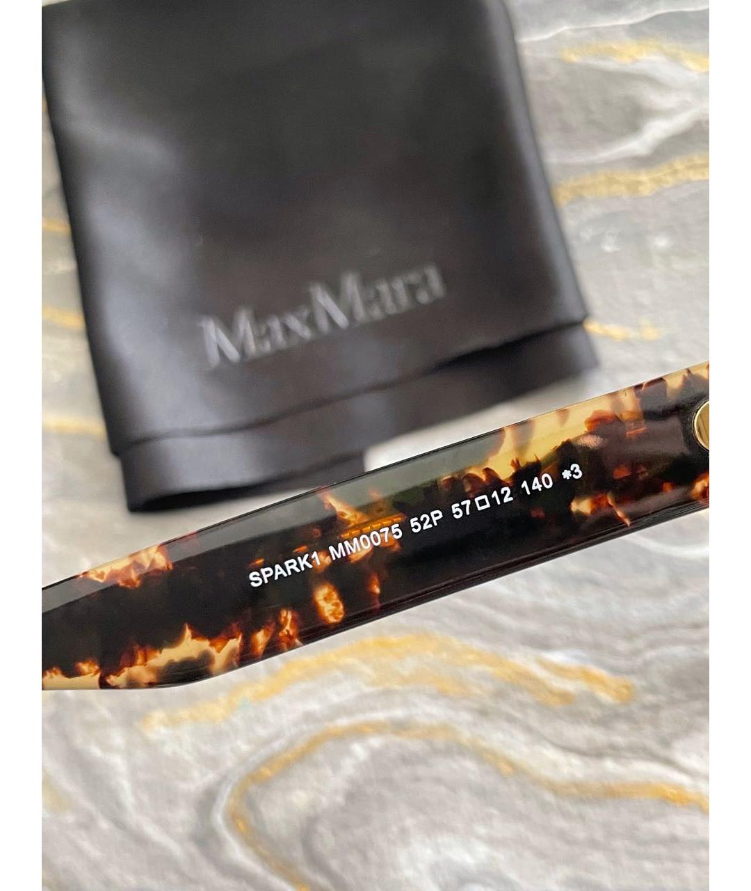 MAX MARA Коричневые пластиковые солнцезащитные очки, фото 5