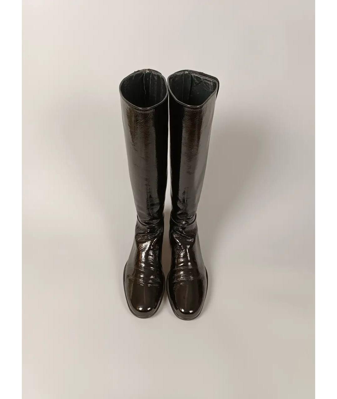 PRADA Черные сапоги из лакированной кожи, фото 2