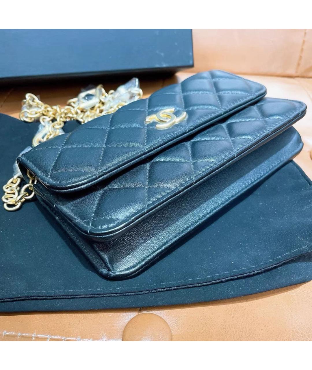 CHANEL Черная кожаная сумка через плечо, фото 4