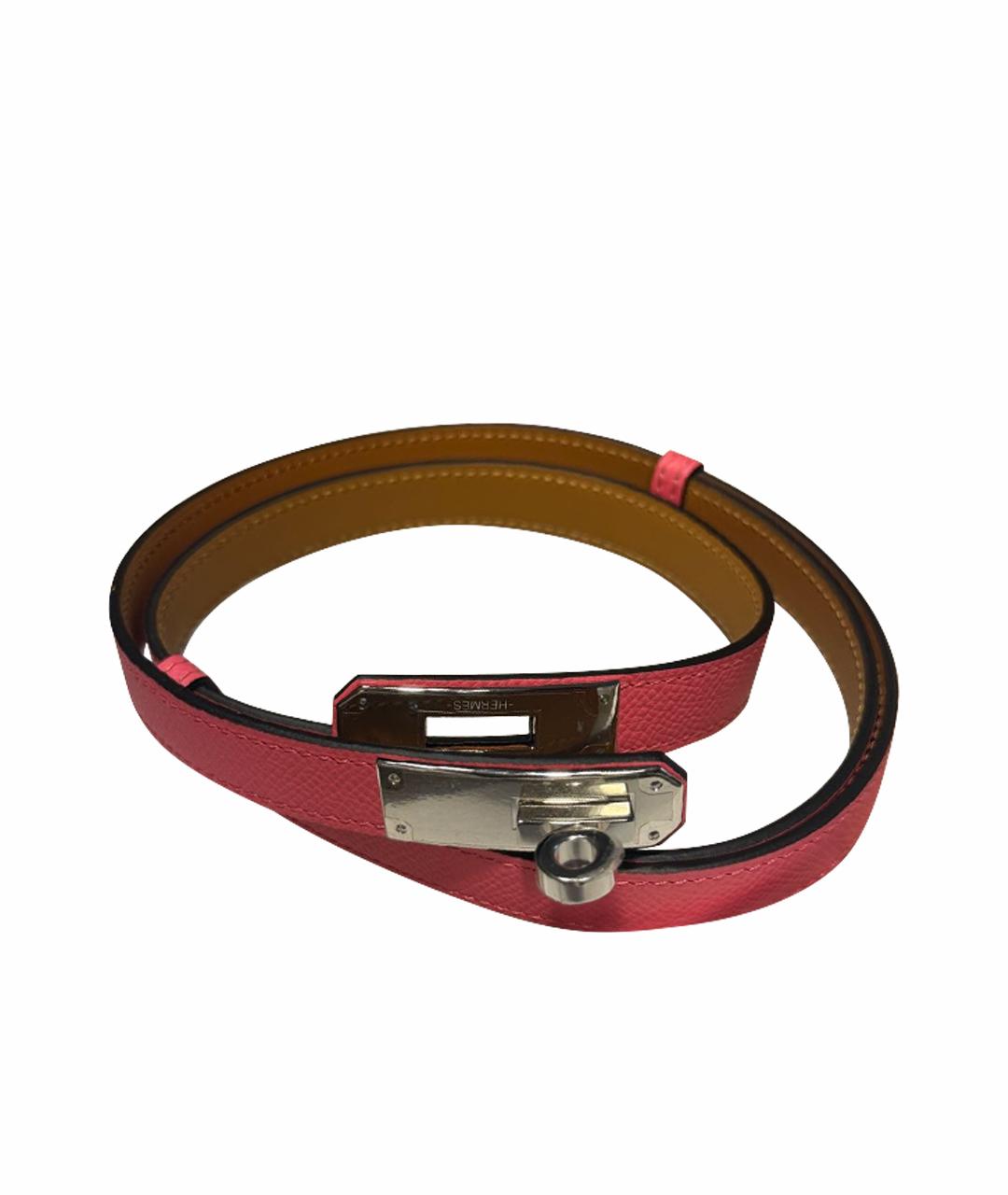 HERMES Розовый кожаный ремень, фото 1