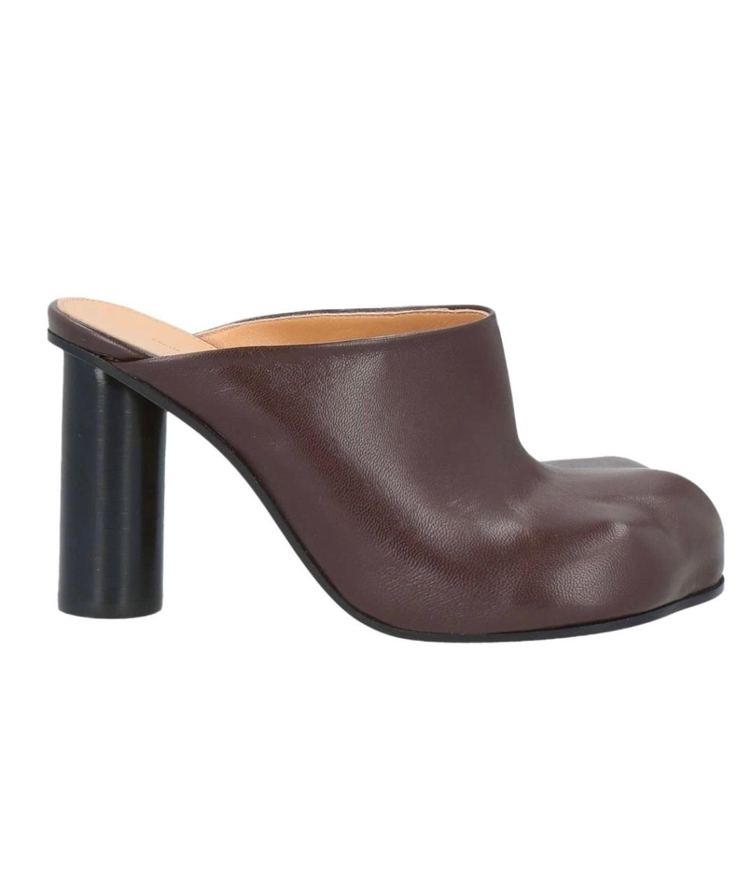 J.W.ANDERSON Коричневые кожаные мюли, фото 1