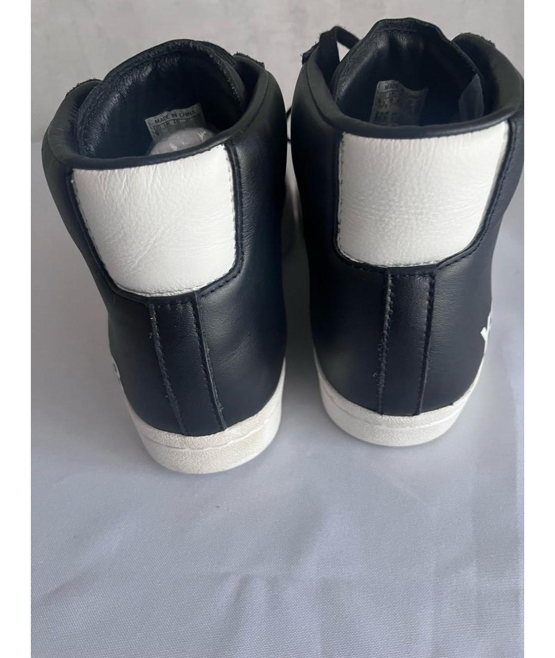 Y-3 Черные кожаные высокие кроссовки / кеды, фото 4