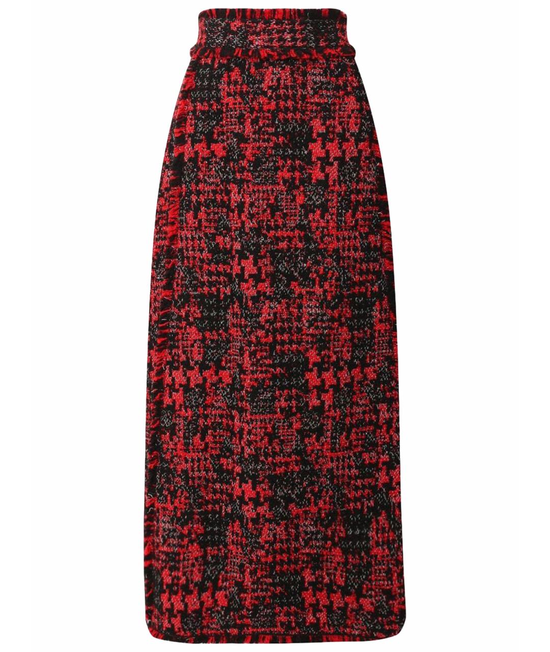 DOLCE&GABBANA Красная шерстяная юбка макси, фото 1