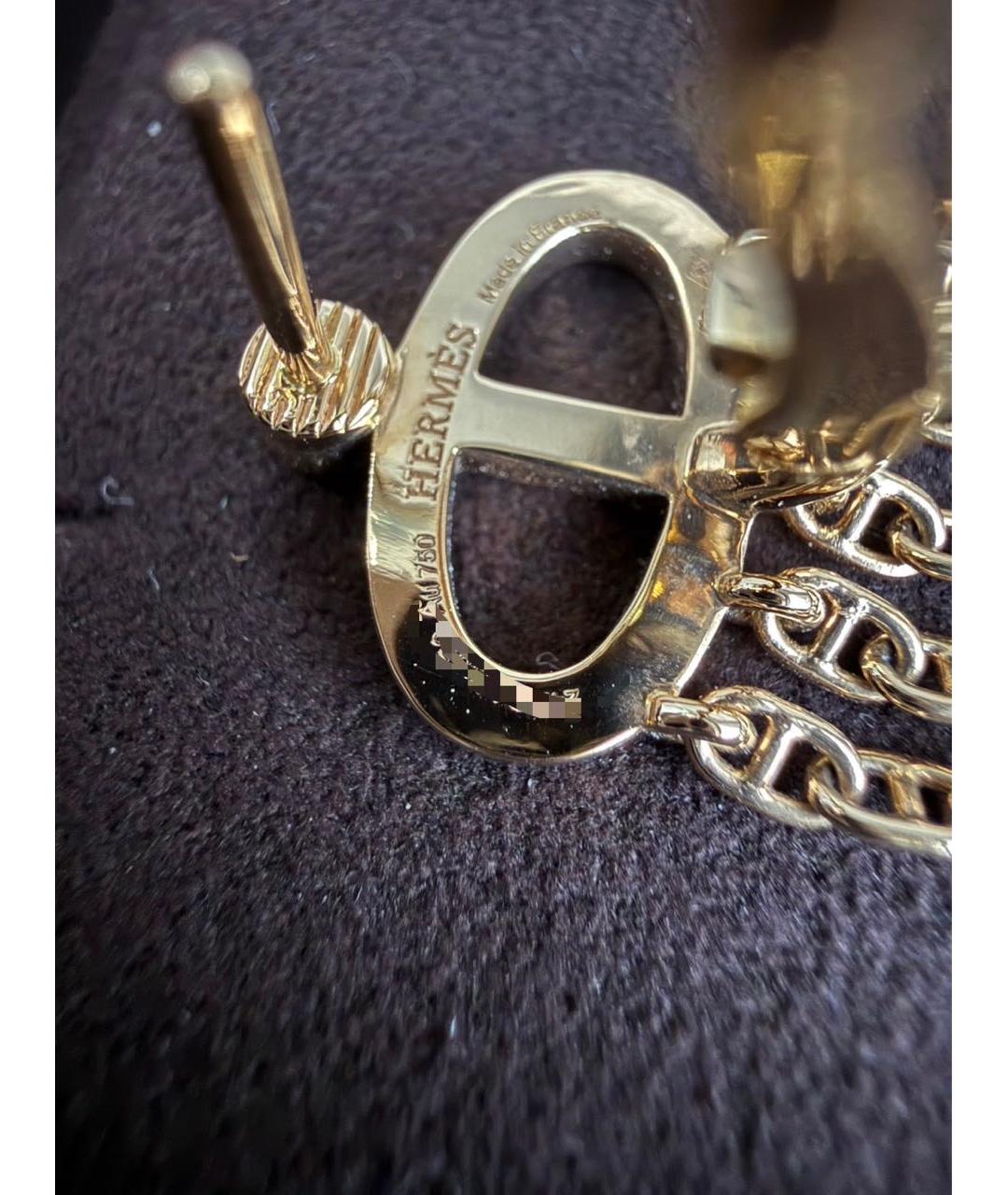 HERMES Золотые серьги из желтого золота, фото 5