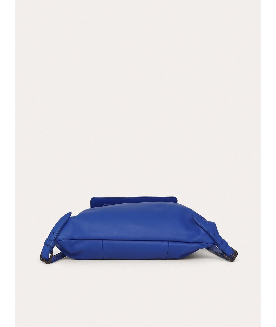 BOTTEGA VENETA Синий кожаный рюкзак, фото 5