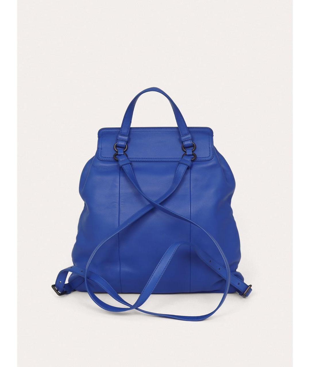 BOTTEGA VENETA Синий кожаный рюкзак, фото 3