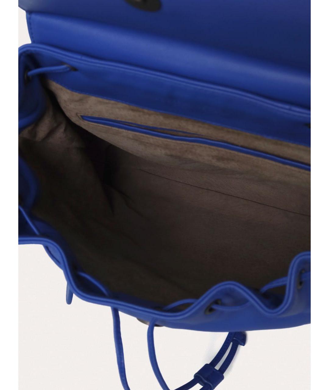 BOTTEGA VENETA Синий кожаный рюкзак, фото 4