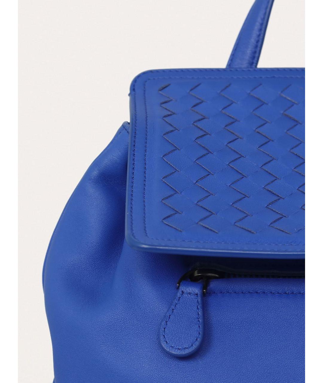 BOTTEGA VENETA Синий кожаный рюкзак, фото 7