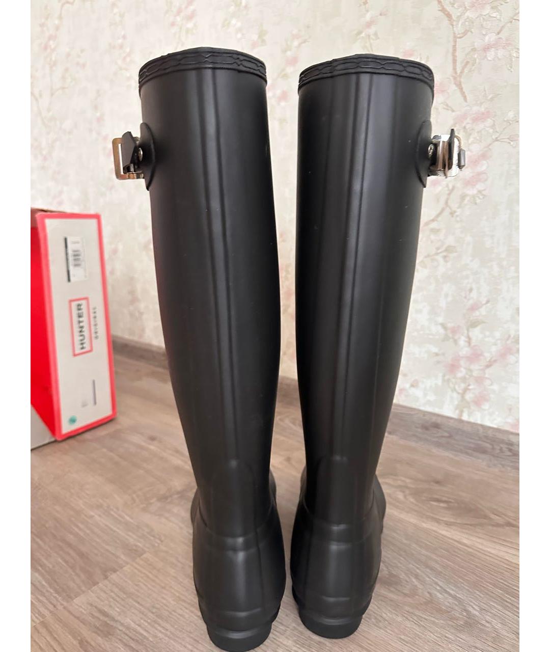 HUNTER Черные резиновые сапоги, фото 4