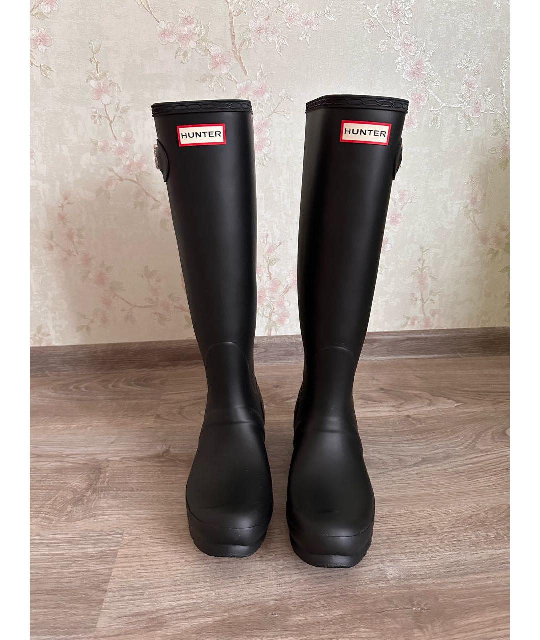 HUNTER Черные резиновые сапоги, фото 2