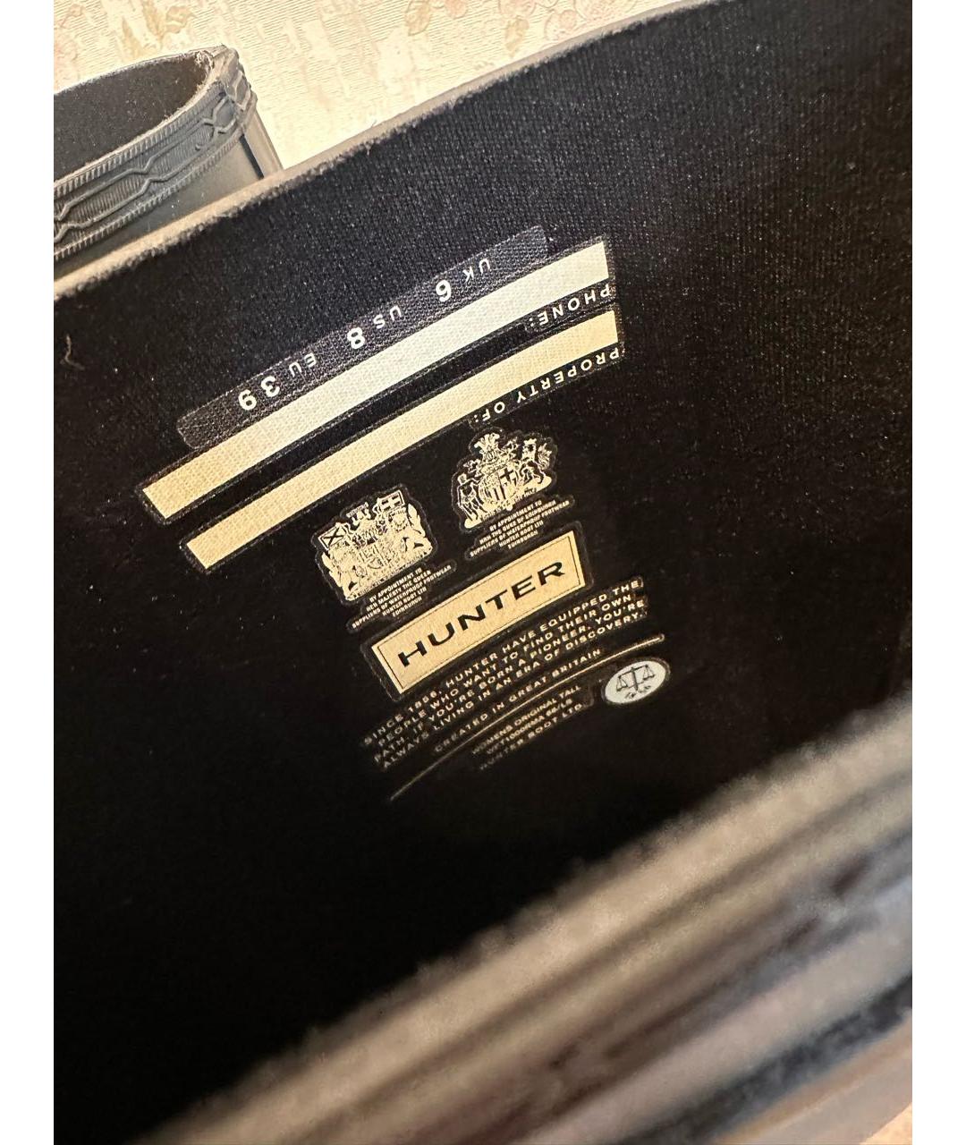 HUNTER Черные резиновые сапоги, фото 8
