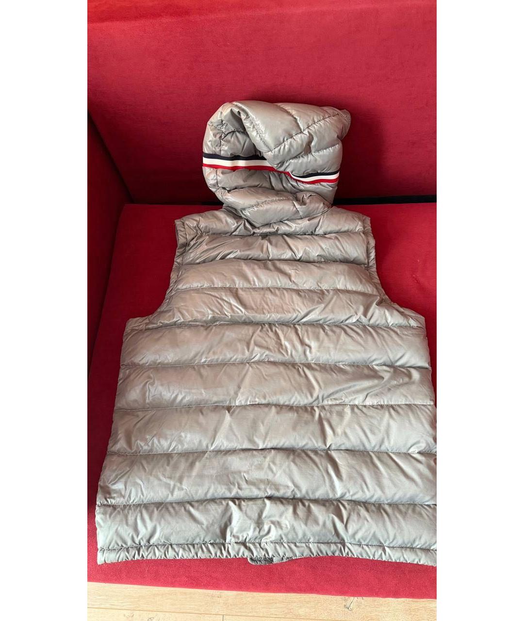 MONCLER Серый полиэстеровый жилет, фото 2