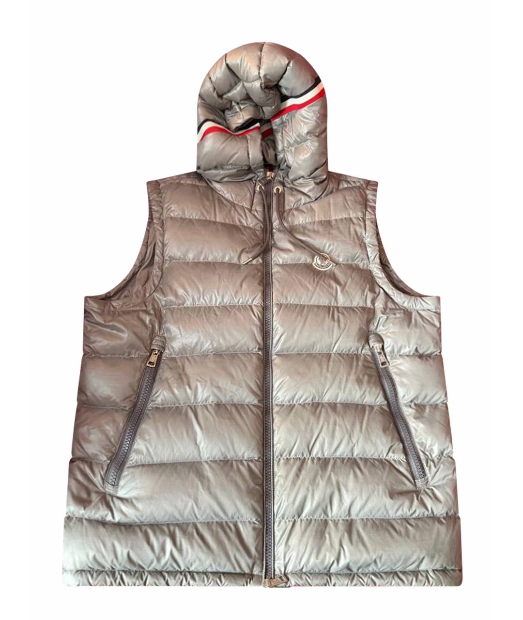 MONCLER Серый полиэстеровый жилет, фото 1