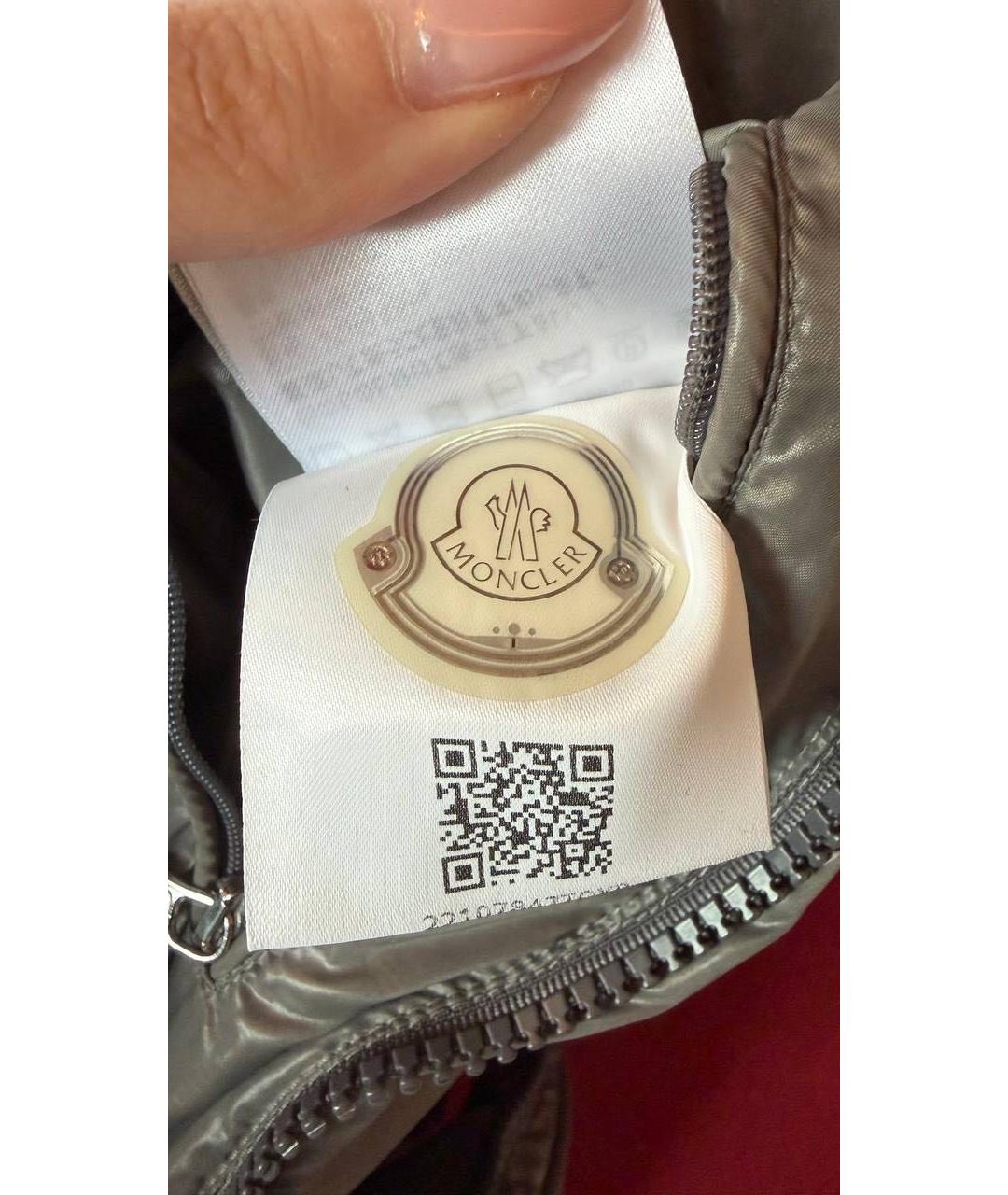 MONCLER Серый полиэстеровый жилет, фото 7