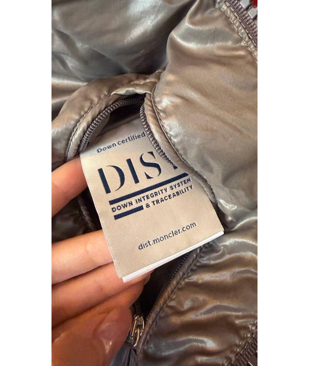 MONCLER Серый полиэстеровый жилет, фото 8