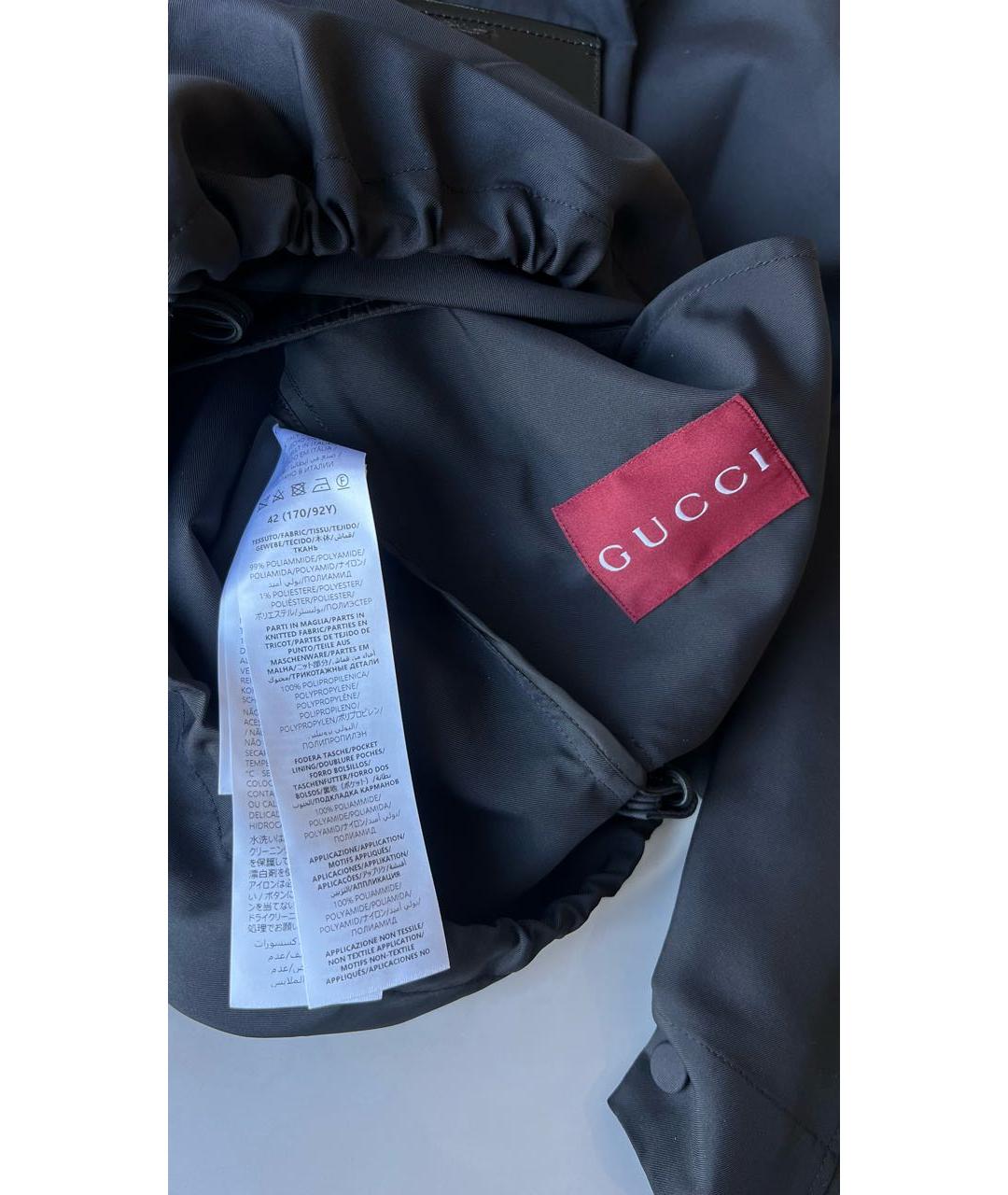 GUCCI Черная полиамидовая куртка, фото 8