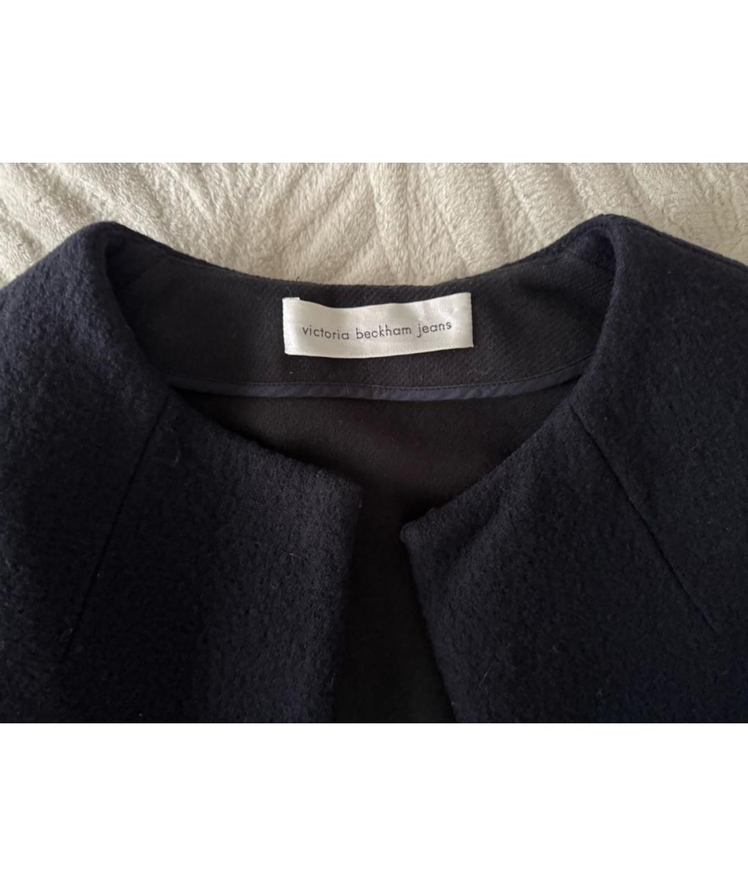 VICTORIA BECKHAM Темно-синий шерстяной жилет, фото 3
