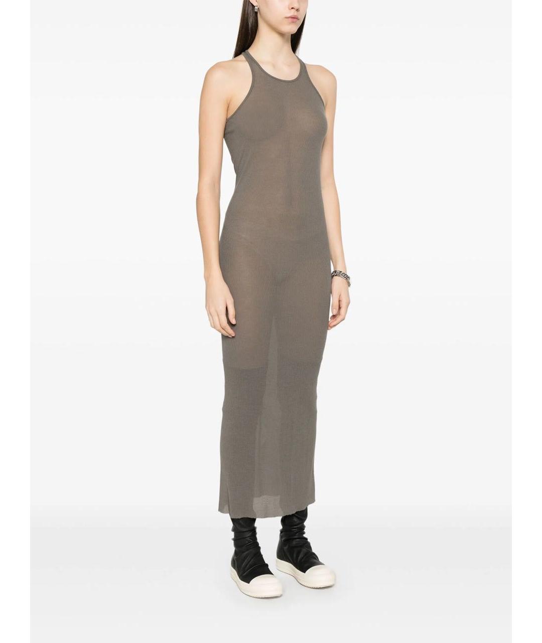 RICK OWENS Коричневое вискозное повседневное платье, фото 2