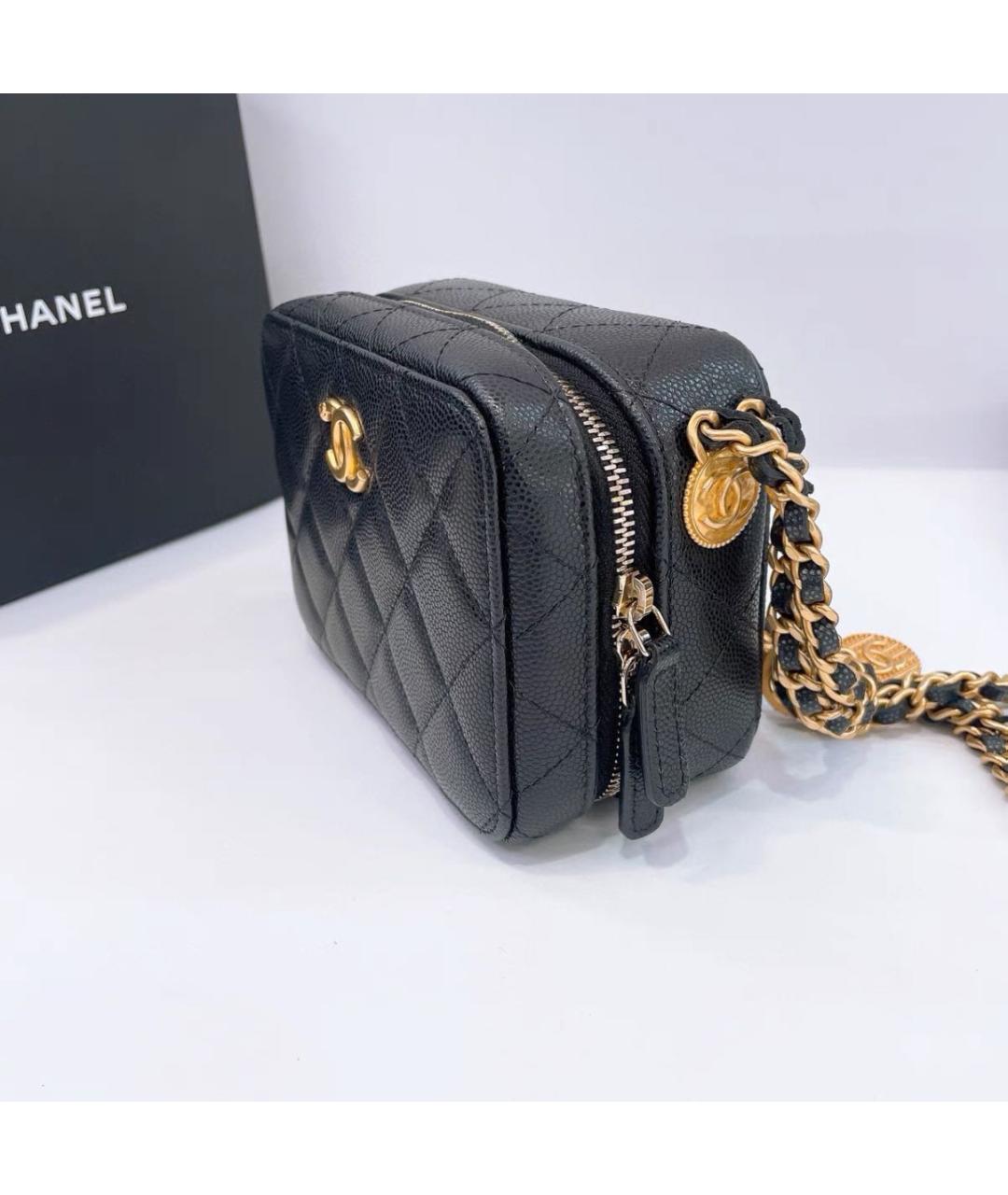 CHANEL Черная кожаная сумка через плечо, фото 6