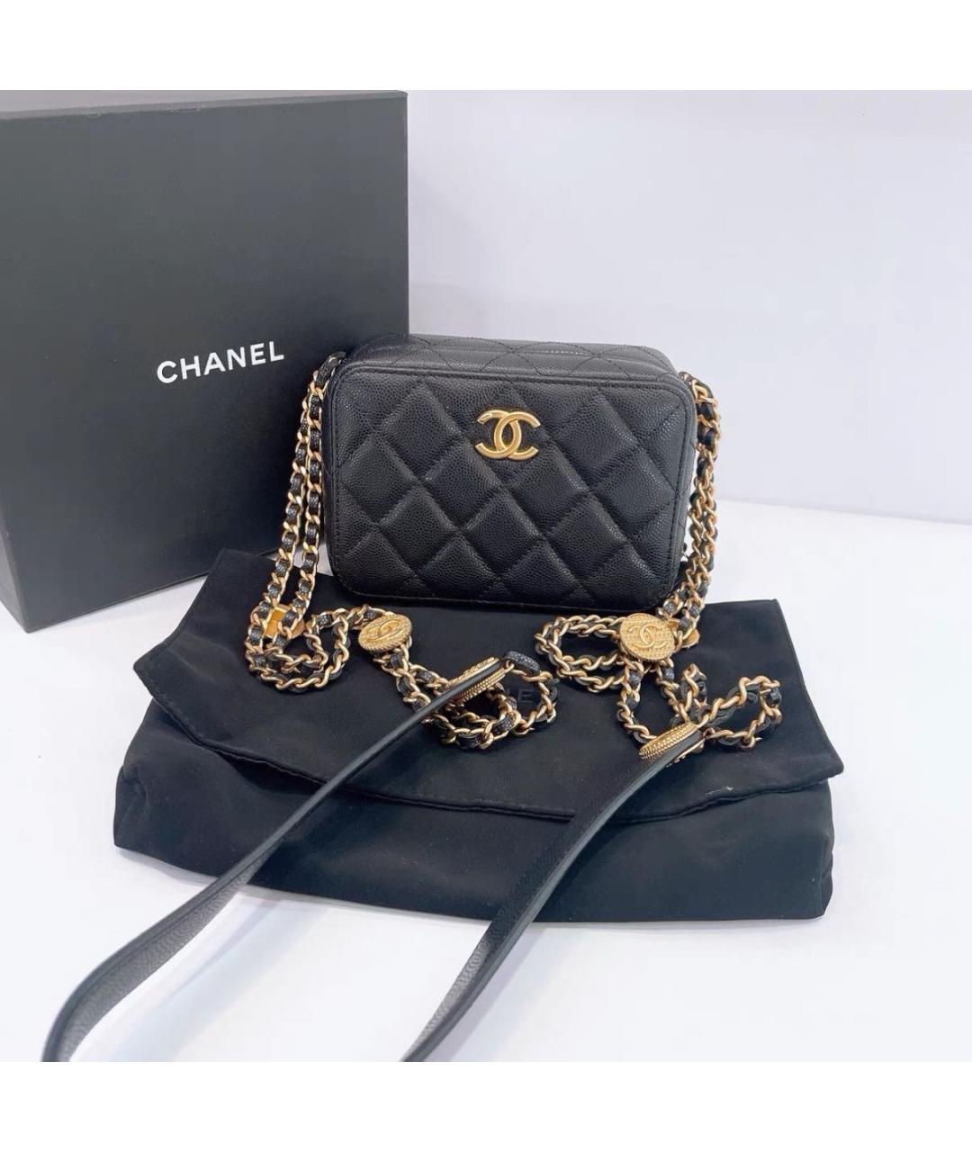 CHANEL Черная кожаная сумка через плечо, фото 3