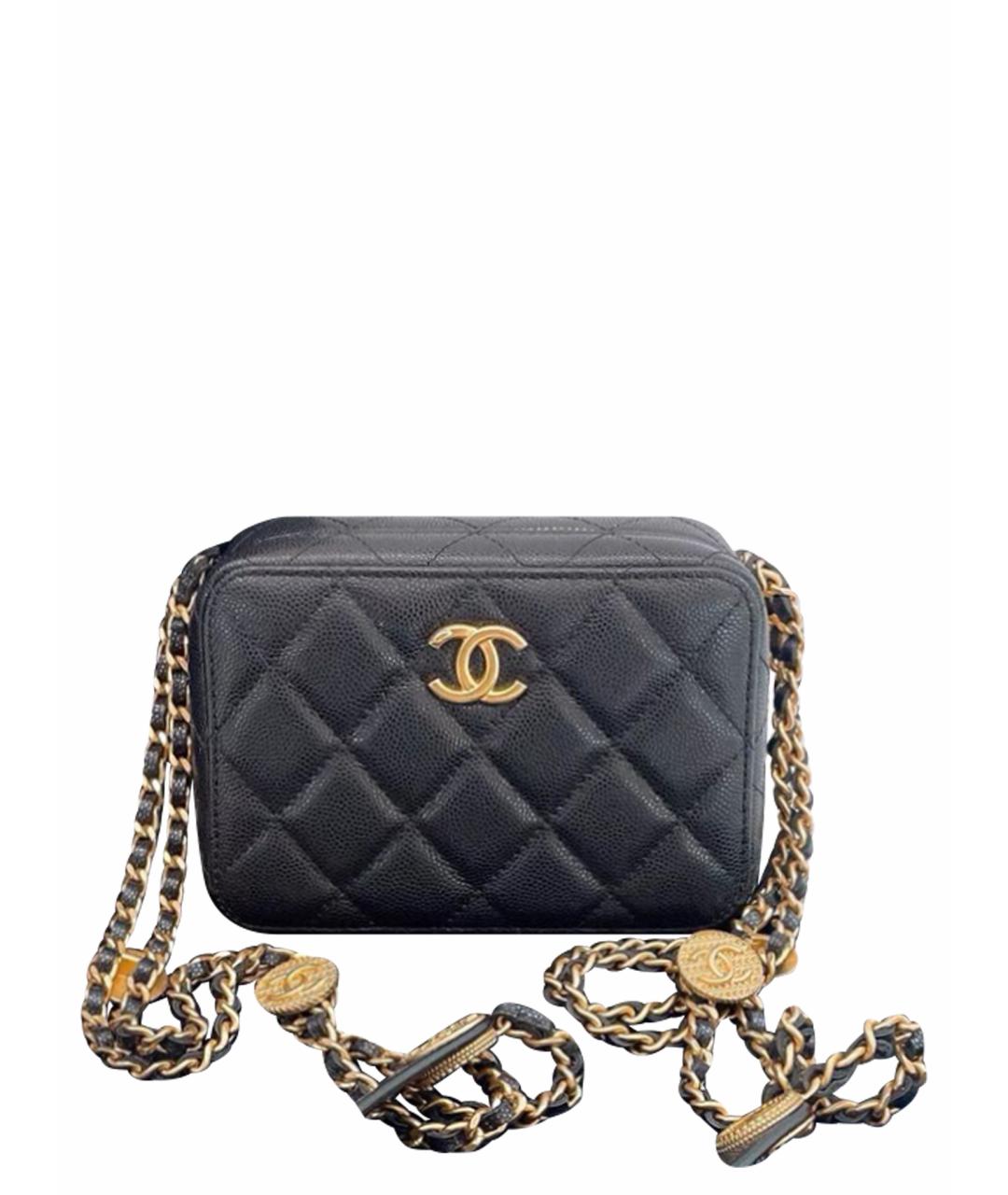 CHANEL Черная кожаная сумка через плечо, фото 1