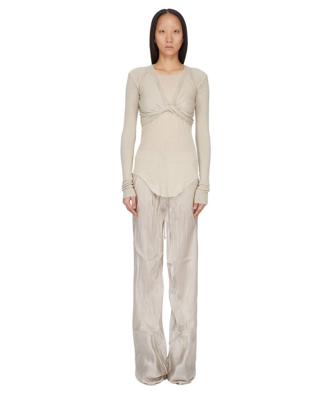 RICK OWENS Бежевая хлопковая майка, фото 6