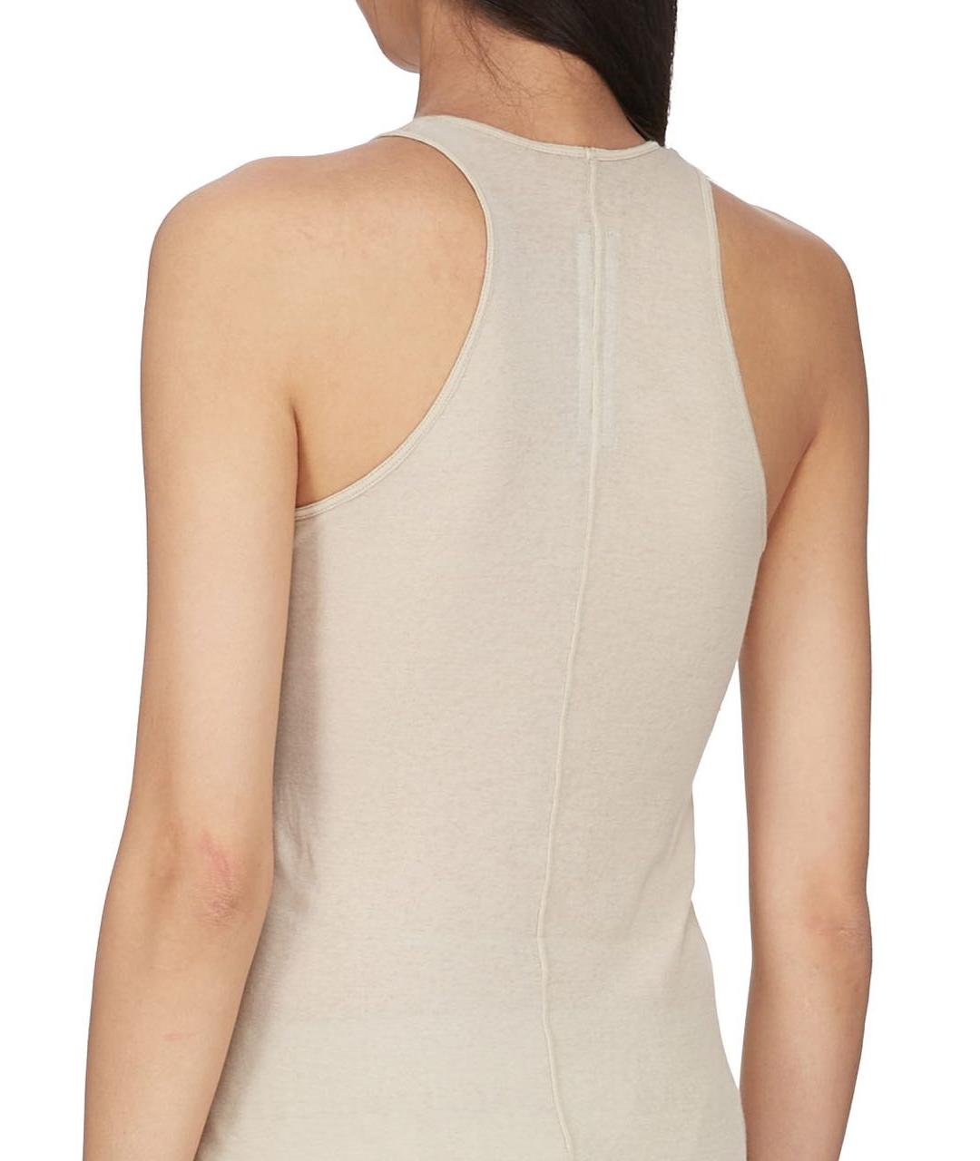 RICK OWENS Бежевая хлопковая майка, фото 5