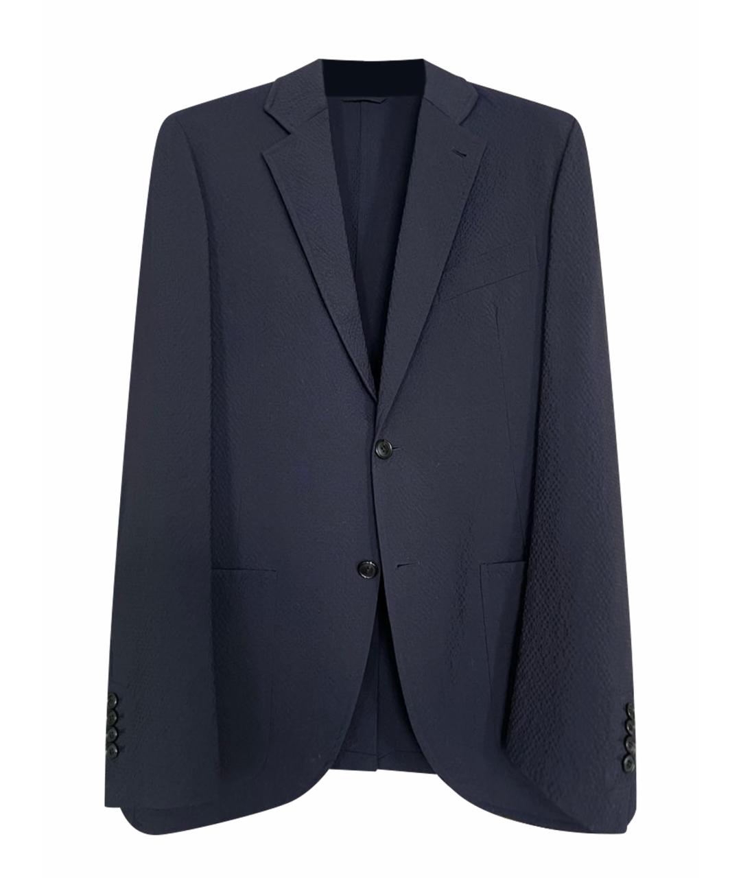 HERMES Темно-синий шерстяной пиджак, фото 1