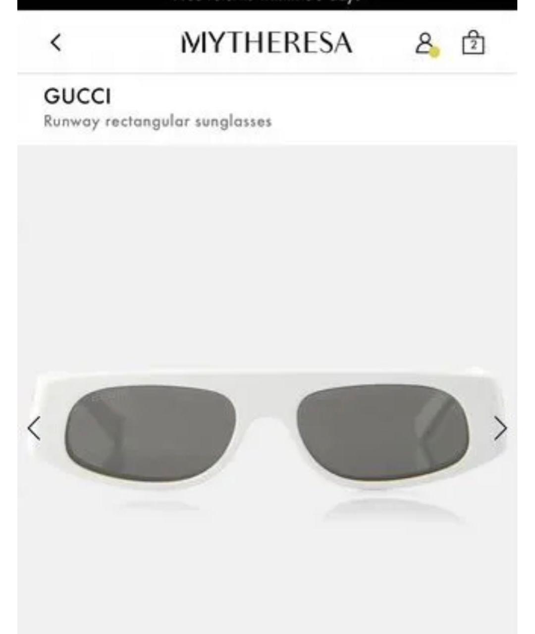 GUCCI Белые пластиковые солнцезащитные очки, фото 2