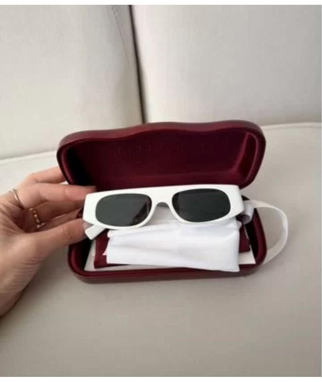 GUCCI Белые пластиковые солнцезащитные очки, фото 6