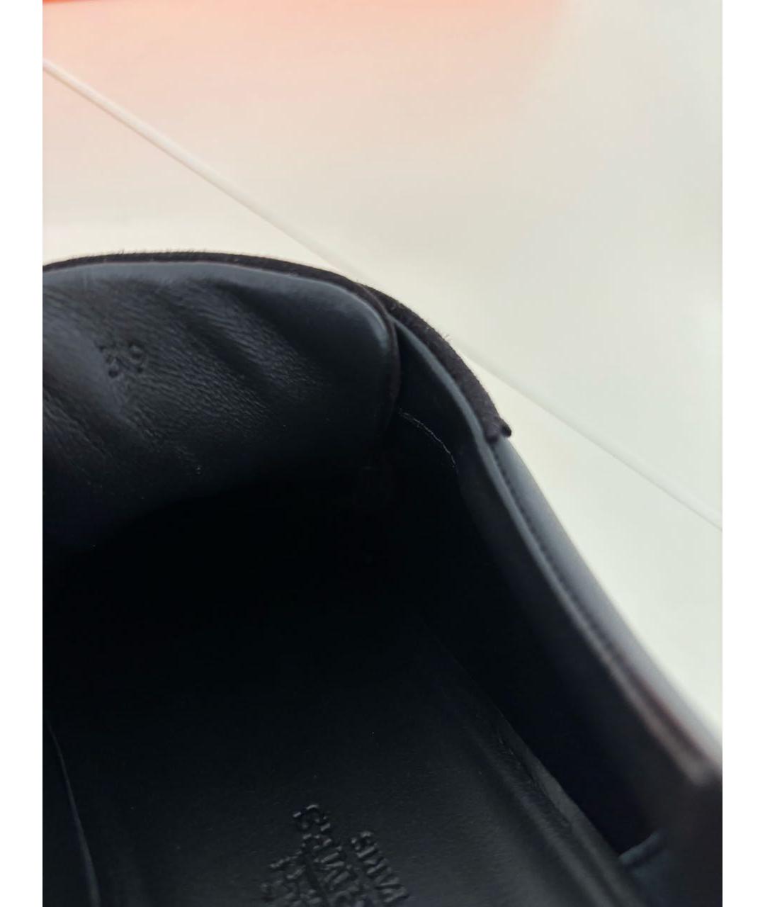 HERMES Черные кожаные кроссовки, фото 6
