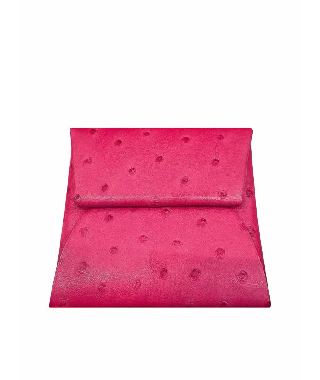 HERMES Розовый кожаный кардхолдер, фото 1