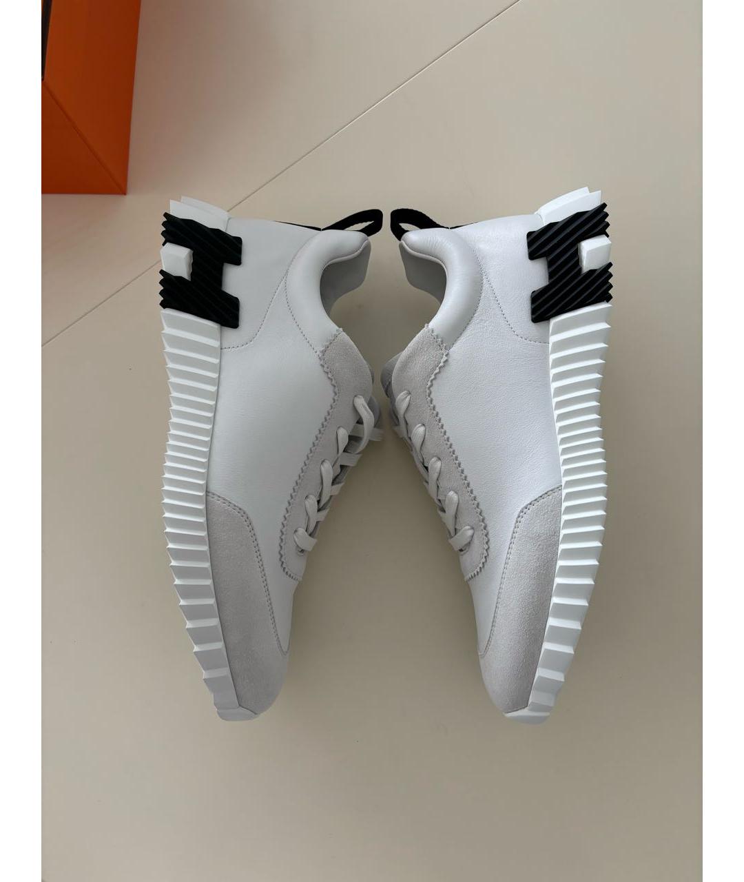 HERMES Белые кожаные низкие кроссовки / кеды, фото 4