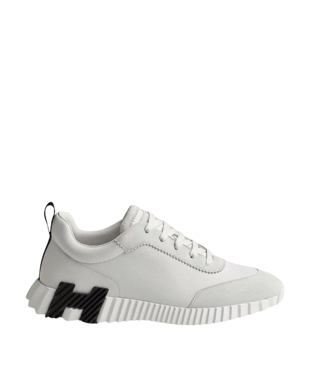 HERMES Белые кожаные низкие кроссовки / кеды, фото 1