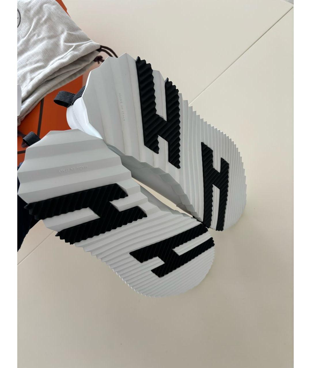 HERMES Белые кожаные низкие кроссовки / кеды, фото 5